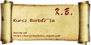 Kurcz Borbála névjegykártya