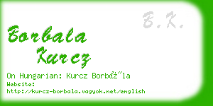 borbala kurcz business card